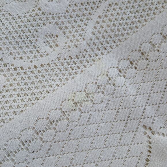 Artex Heritage Lace Tablecloth 96" x 60" ecru cream Vintage MCM polyester woven - Picture 13 of 13